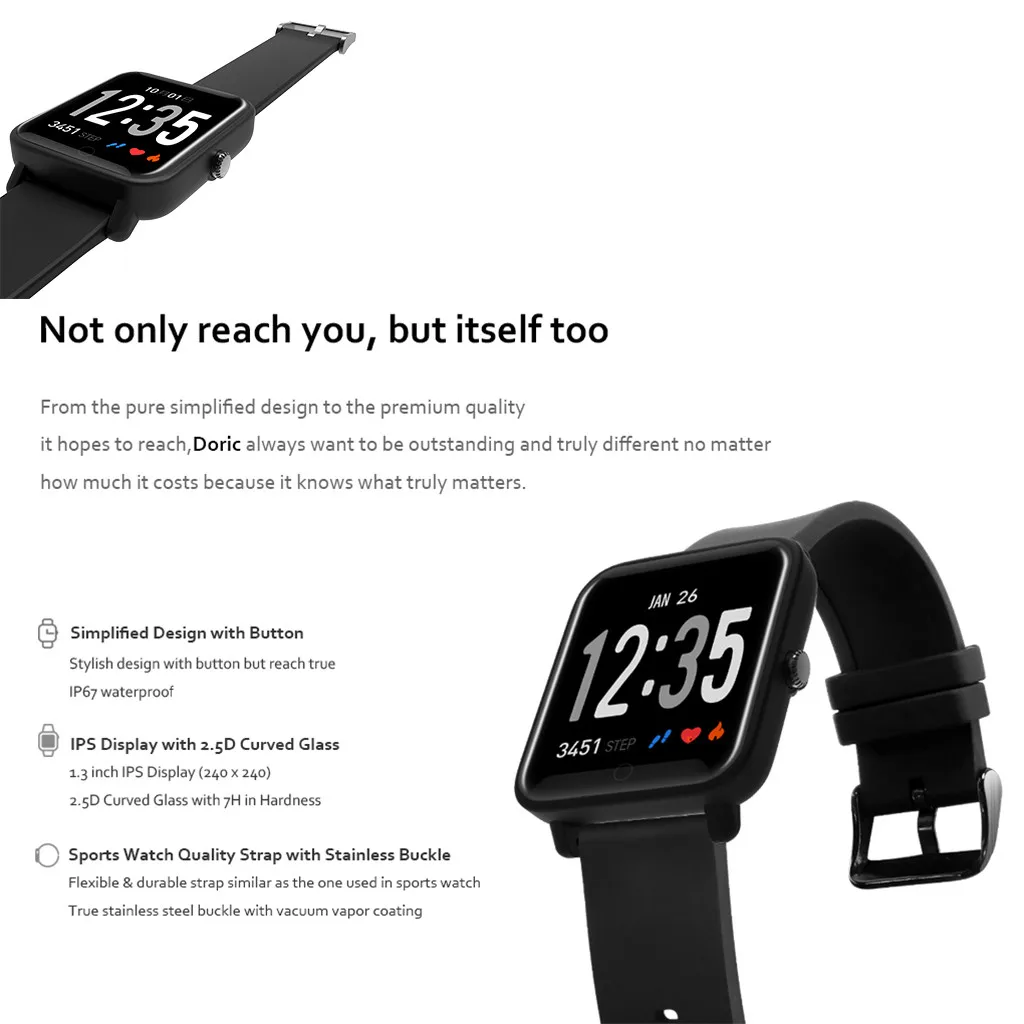 Beautyss DO10 умный Браслет IP67 Поддержка секундомер часы amazfit bip трекер активности браслет пульсометр для iphone