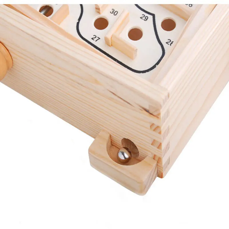 Мини-Деревянный Лабиринт Настольные Игры мяч В Головоломки Игрушки Ручной Детей