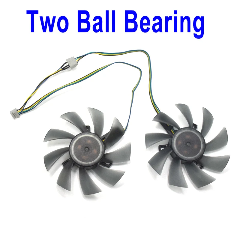 Two Ball Bearing DIY 85 мм 0.35A двойной охлаждающий вентилятор GPU Замена для Maxsun Palit GTX 1060 1070 1080 Dual GTX1060 GTX1070Ti GTX1070 видеокарта - Цвет лезвия: Two Ball Bearing