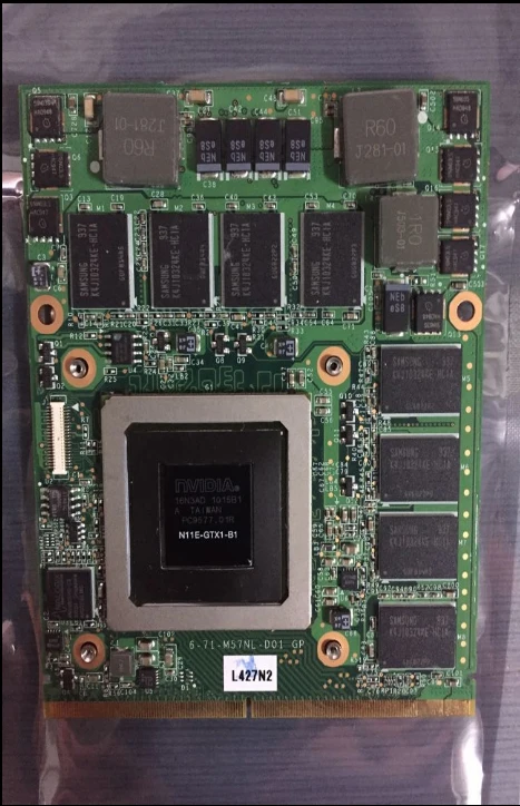 Для MSI 16F1 16F2 для DELL M15X M17X Clevo M57NL GTX285M GTX 285M N11E GTX1 B1 Видеокарта VGA 100% работает