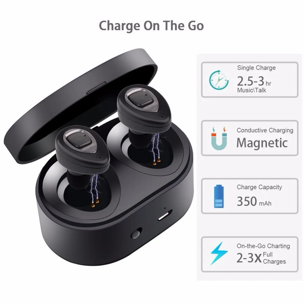 Беспроводные наушники Sago K5s с шумоподавлением спортивные Bluetooth проводные
