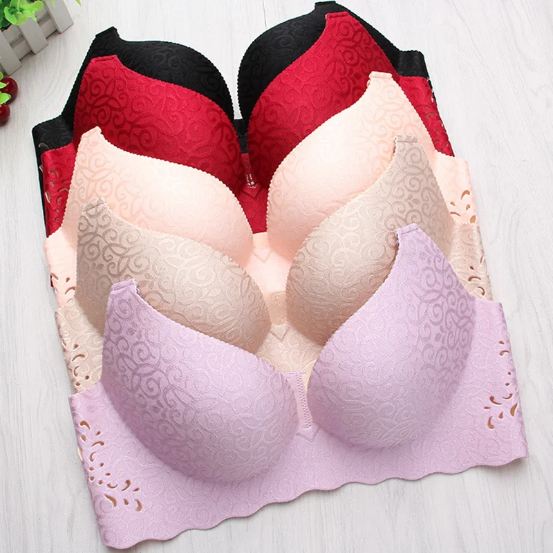 Лучшие Продажи Sexy Ladies Большой Размер Нижнего Белья Push Up Bra Вышивка Сторона Полый
