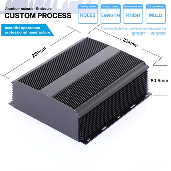 

YGS-028-1 234*80*250/9.2''x3.15''x9.84''(wxhxl)mm Guangzhou custom aluminum enclosure housing