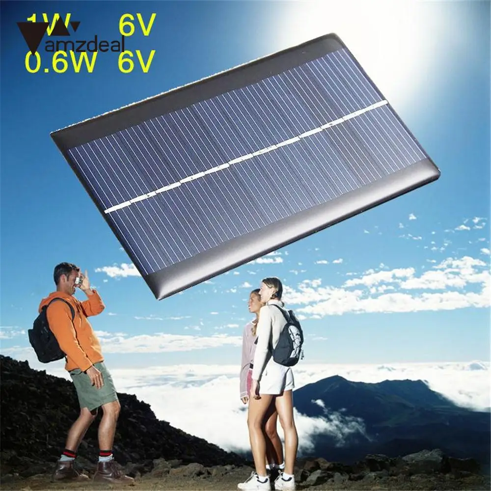 Amzdeal 6V 0 6 W солнечная батарея панель питания поли модуль DIY маленькое зарядное
