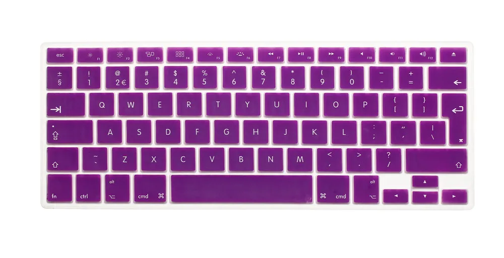 Фиолетовый Чехол для клавиатуры ноутбука macbook air 13 pro 15 дюймов A1466 A1502 A1278 A1398 EU Силиконовая накладка для клавиатуры цветная защитная пленка - Цвет: Фиолетовый