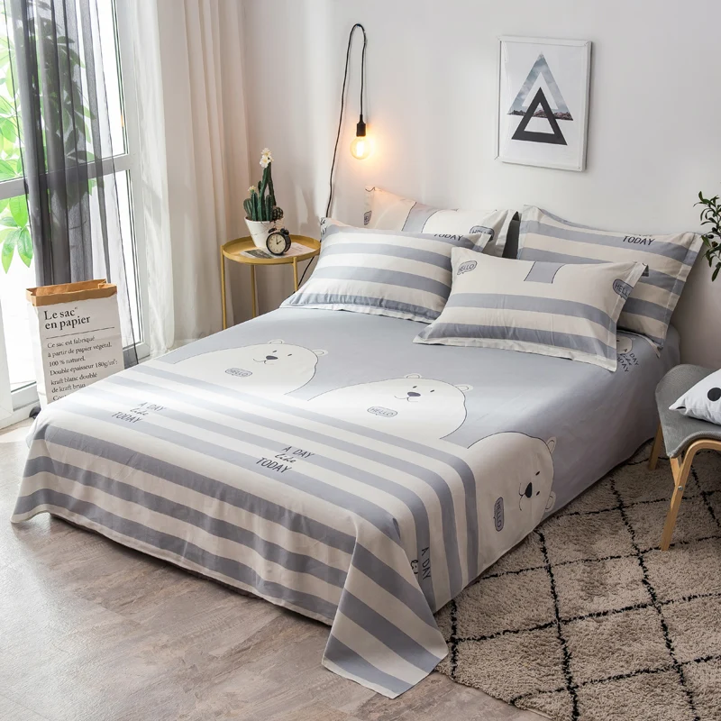 Комплект одежды с рисунком белого медведя из мультфильма 3 шт. мягкий хлопок 200x230