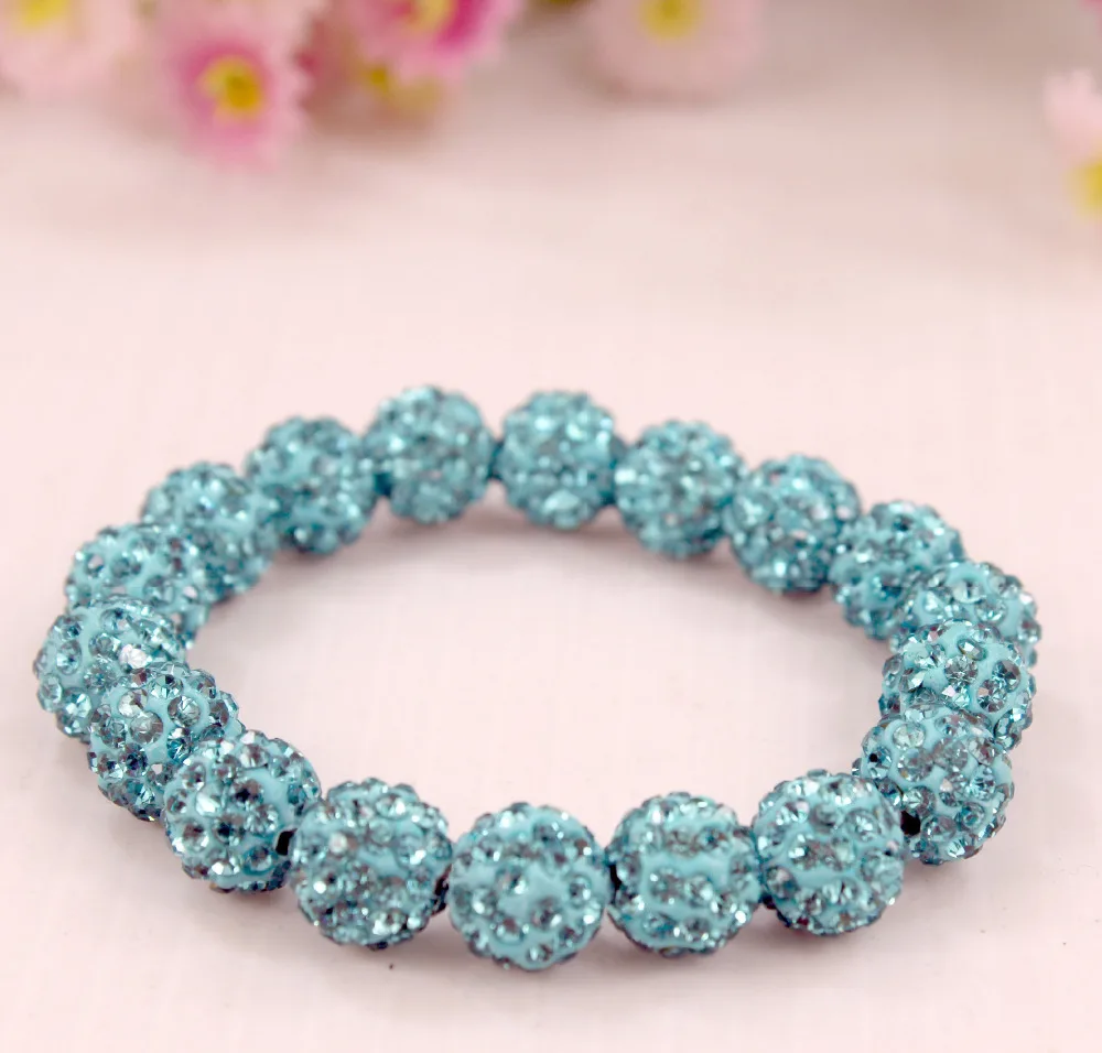 Разноцветные браслеты с микрозакрепкой фианита для дискотеки 10 мм 20 шт. круглых
