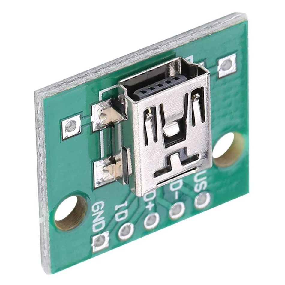 10Pcs Mini Micro USB to DIP 2.54mm Adapter Connector Module Board Panel Female 5-Pin Pinboard PCB Type Parts | Электронные