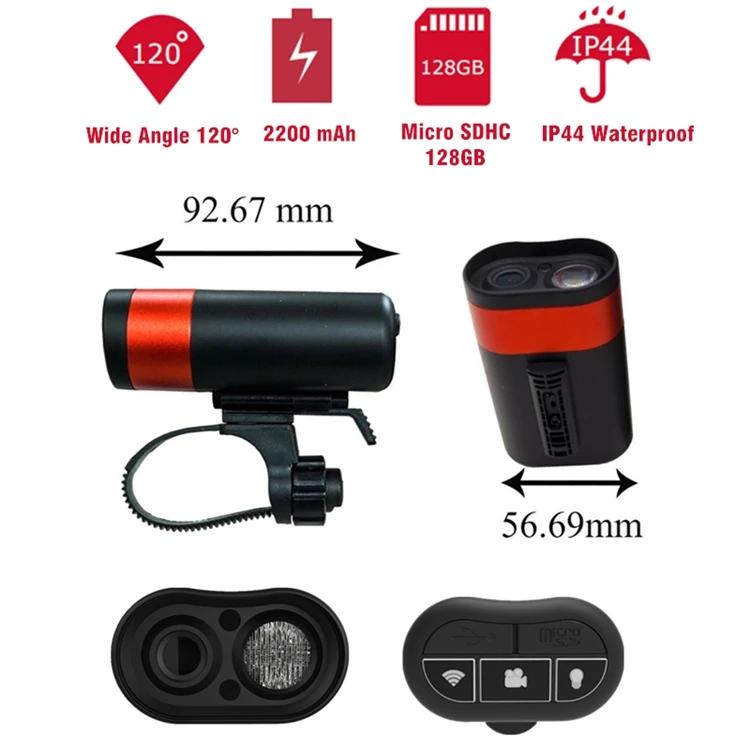 USB HD велосипедный DVR светильник 1080P 30fps Wifi Экшн-камера велосипедный передний светильник умная Спортивная камера 2200mA водонепроницаемый велосипедный головной светильник