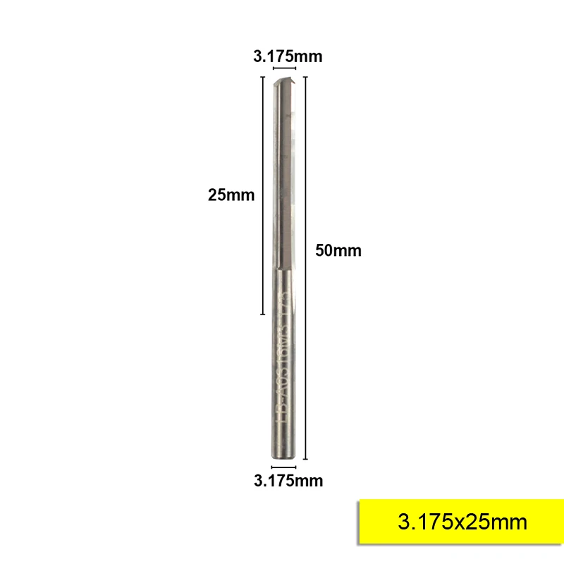 10pcs 3.175x25mm XCAN 10 шт 3,175 хвостовик 2 Флейта прямой слот карбид фреза 12-32 мм для дерева МДФ пластик фрезерование гравировка - Длина режущей кромки: 10pcs 3.175x25mm