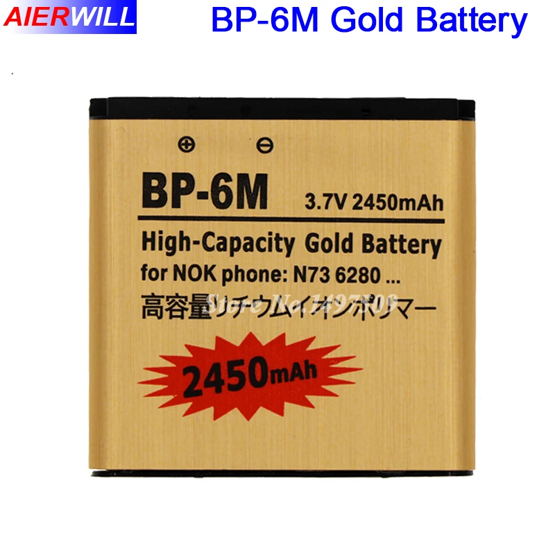 BP 6M ионная Золотая батарея для Nokia N93 N73 9300 6233 6280 6282 3250 2450 мА ч|battery for|battery for nokiagold battery