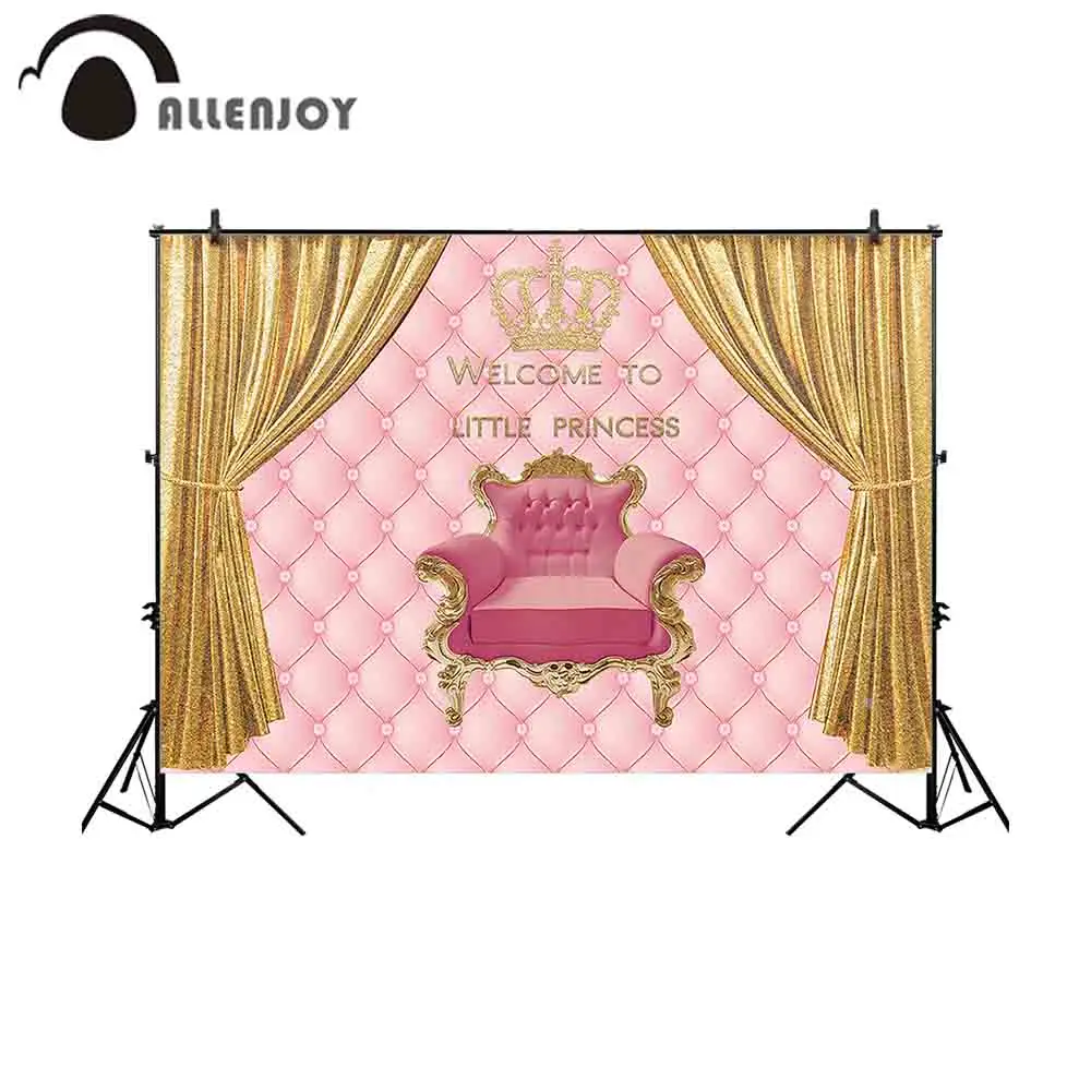 Фон для фотосъемки Allenjoy Розовая Занавеска Золотая занавеска детская вечеринка