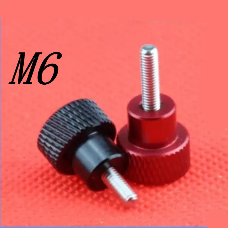 

5pcs m6 thread colourful aluminum head stainless steel step hand thumb screw