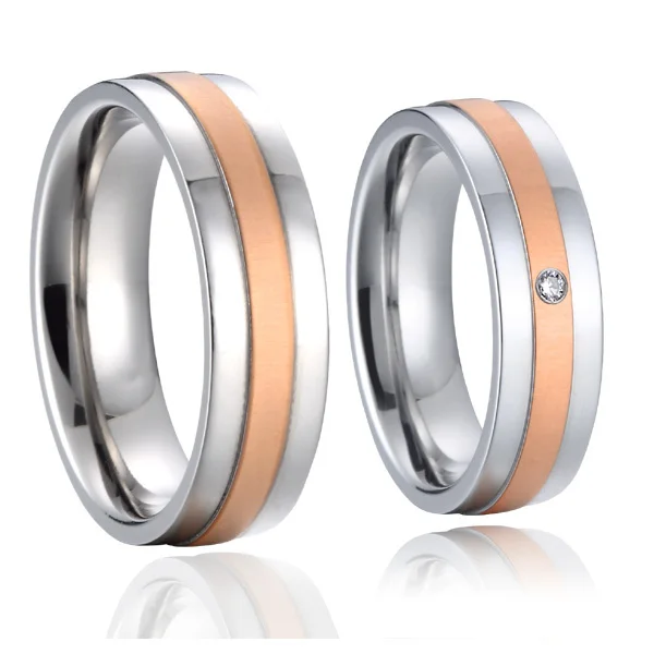 Заказная Свадебная пара мужские и женские наборы обручальных колец из титановой
