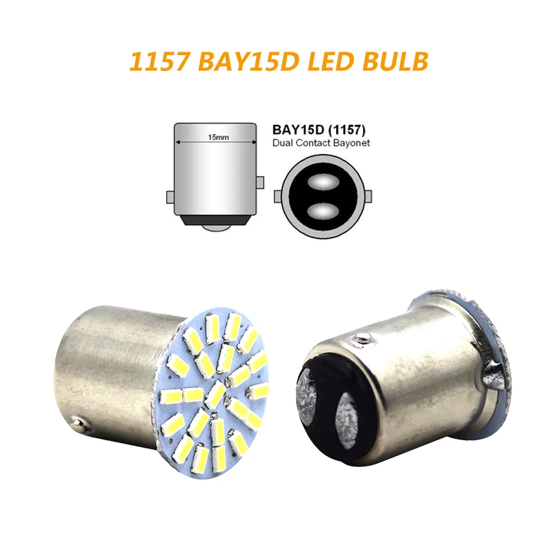 10x1156 1157 P21W BA15S BAY15D 22 SMD 3014 Светодиодный светильник для парковки автомобиля дневной