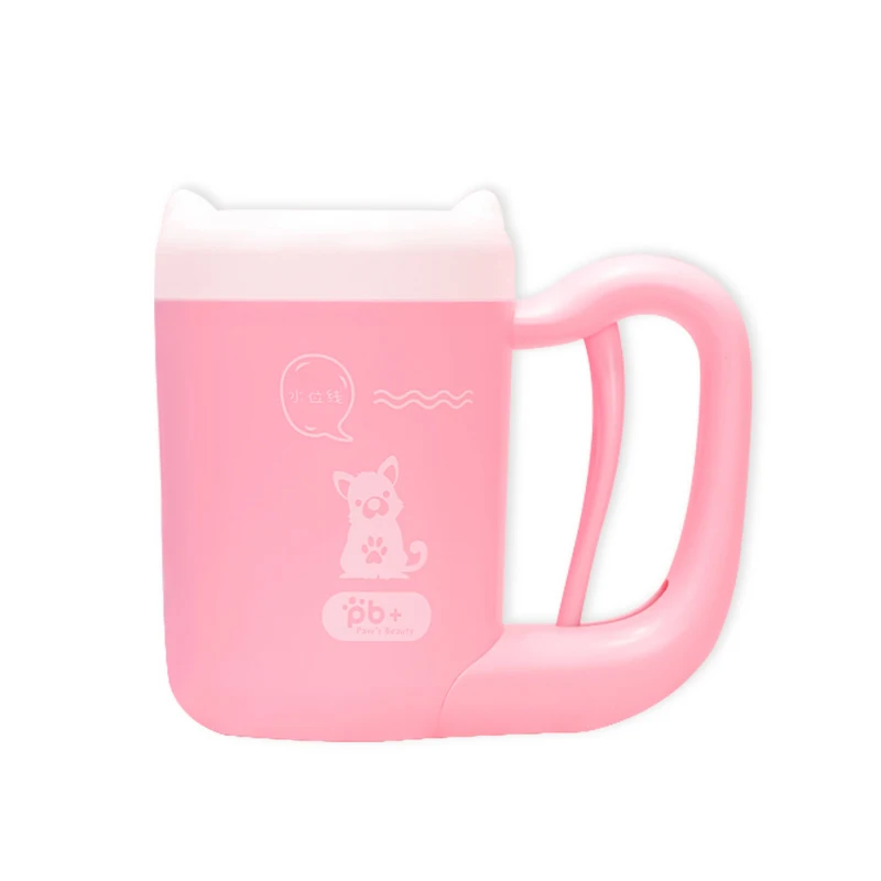 Pink Очиститель для ног для домашних собак мягкий силиконовый инструмент для быстрой чистки лап для домашних животных уход для маленьких средних и больших аксессуары для собак и кошек - Цвет: Pink