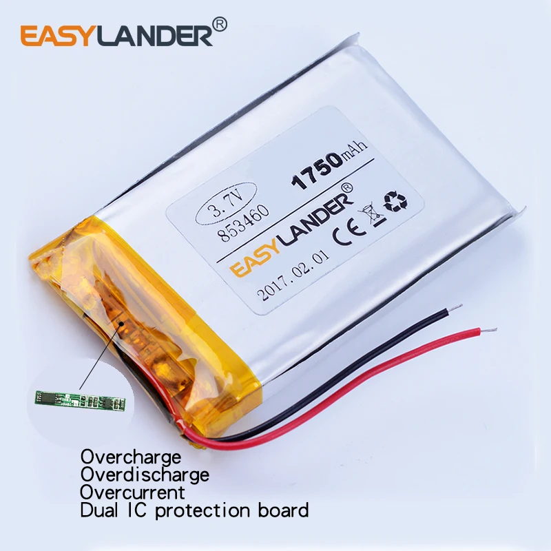 853460 3 7 V 1750mAh литий-полимерный литий-ионный аккумулятор для bluetooth гарнитуры GPS PDA MP3