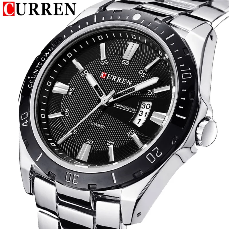 Часы CURREN Мужские спортивные армейские кварцевые сталь 8110|gift business|gift giftsgift men |