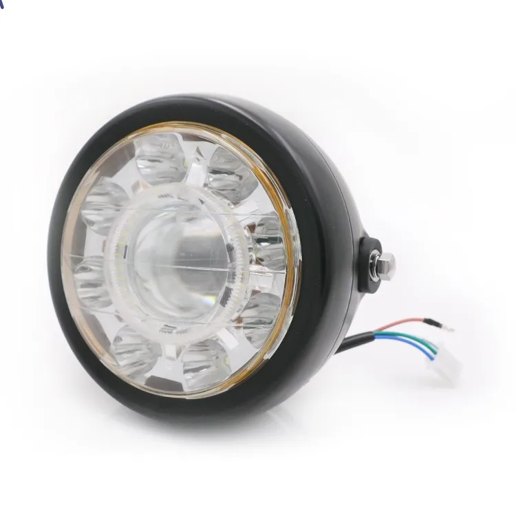 1 шт. мотоциклетные Ретро передние 9 LED 55 Вт лампы цветные фары фара + кронштейн