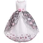 Детское атласное вечерние жевное платье для девочек, бальное платье, смокинг