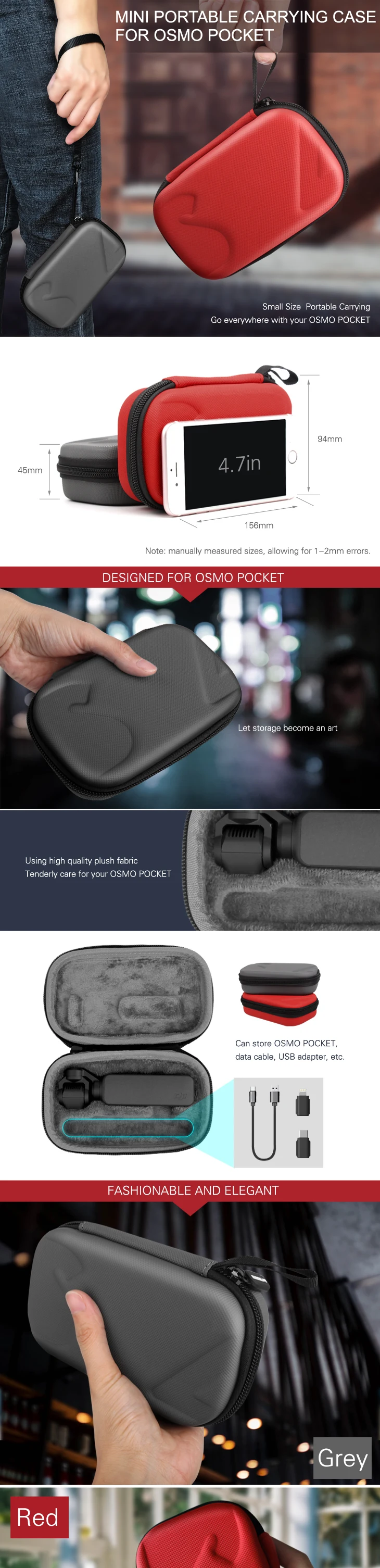 Sunnylife сумка для хранения Osmo Карманный защитный чехол для DJI OSMO карманный портативный ящик туристическая принадлежность