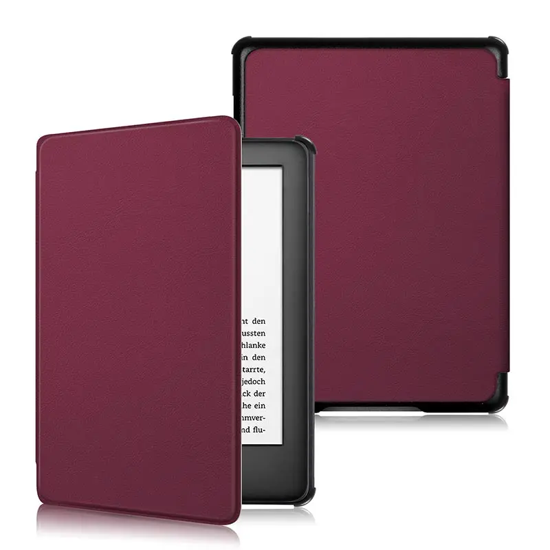Wine red Магнитный смарт-чехол для Amazon, Kindle 10th Genetation, ультратонкий кожаный чехол-книжка для нового Kindle 10th 6" - Цвет: Wine red