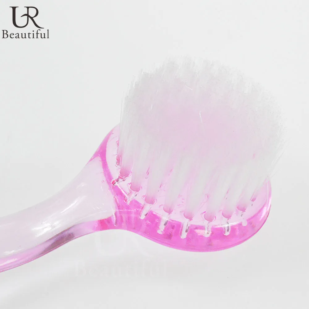 1 шт. розовая Профессиональная щетка для мытья ногтей очистки от пыли с колпачком