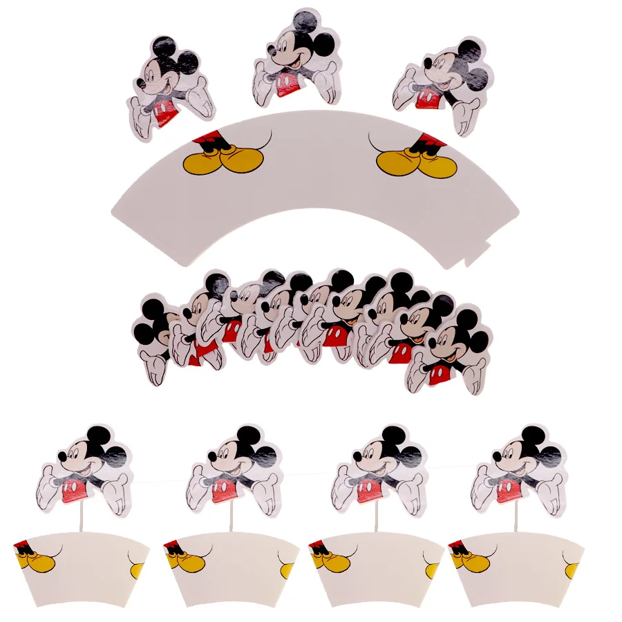 Mickey Mouse Белоснежка тема кекс топперы Декор десерт торт Топпер выбор детский душ дети подарки на день рождения свадьбы поставщик - Цвет: Mickey Mouse