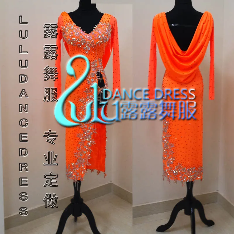 Новинка 2016! Платье для латиноамериканских танцев танго сальса искусственное