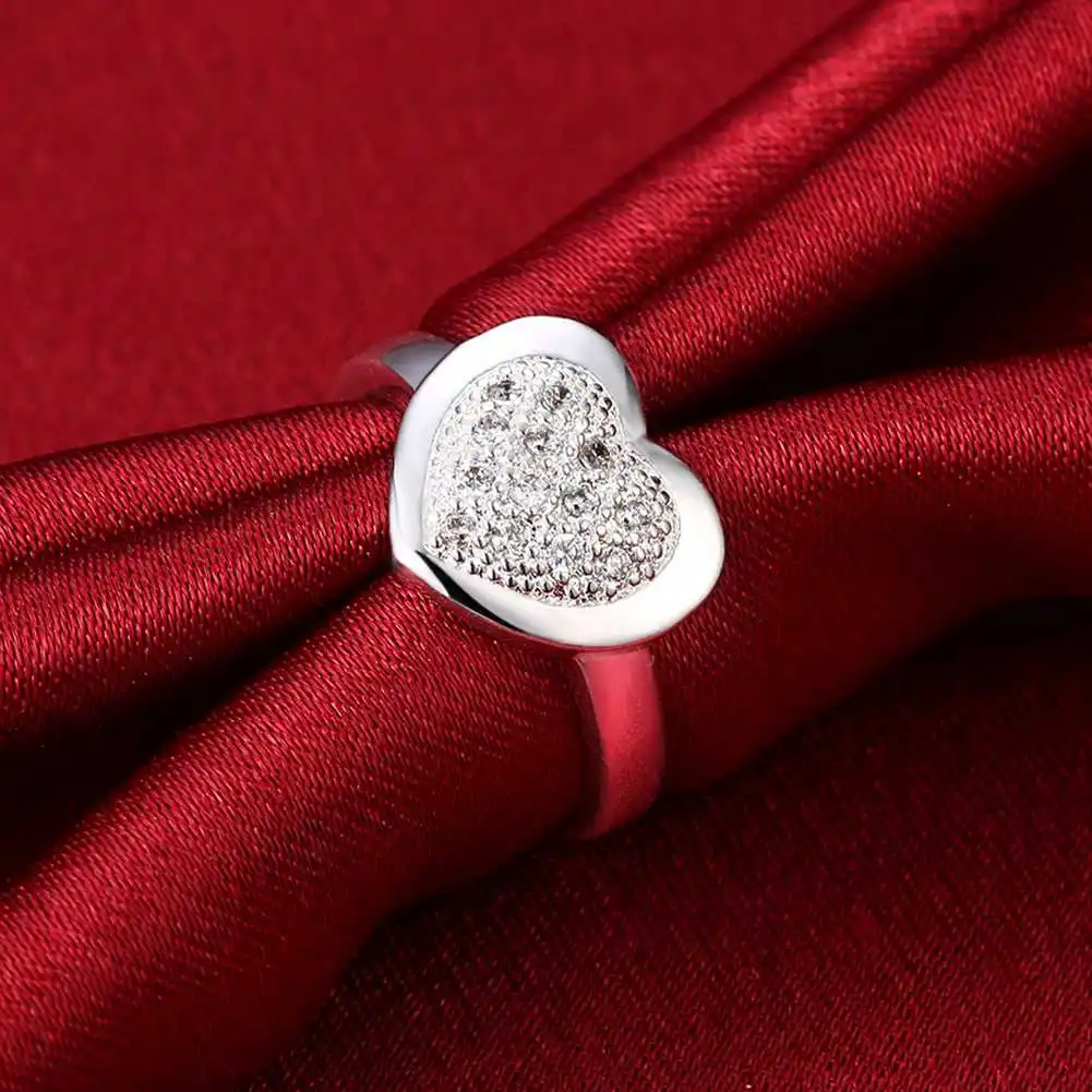 Кольцо в виде сердца ювелирные изделия микро проложить посеребренные кольца для