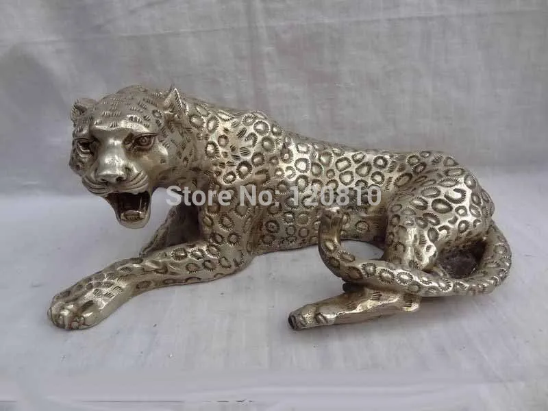 Бесплатная доставка 12 дюймов китайская Серебряная скульптура в виде животных