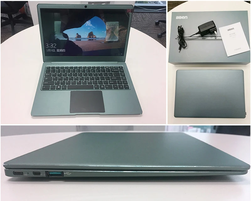 BBEN N14W Ноутбук Нетбук Windows 10 Intel Celeron N3450 Четырехъядерный 4 ГБ ОЗУ 64 Гб ПЗУ WiFi BT4.0 type C 14,1 дюймов ультратонкий