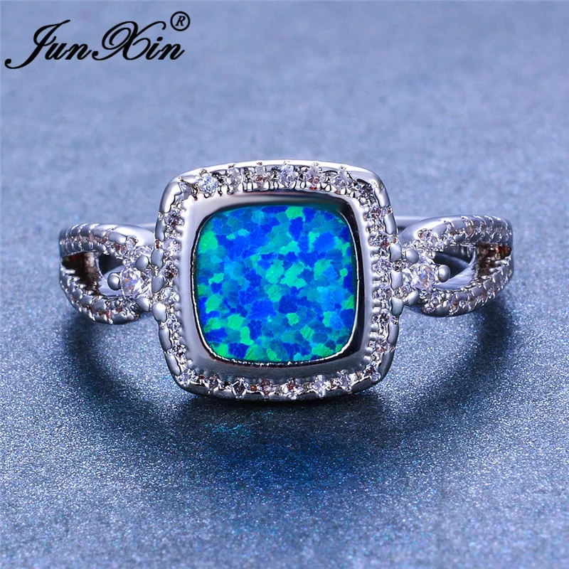 ROXI Boho Женская и мужская Геометрические Квадратные Кольца Серебряный Цвет океан