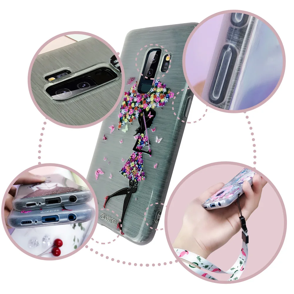 Чехол для телефона CASEIER Girly Samsung S9 S8 Plus S7 Edge мягкий чехол с цветочным узором Galaxy S6 edge