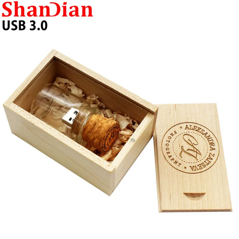 USB флеш накопитель SHANDIAN в деревянной коробке 4/8/16/32 ГБ|USB флэш-накопители| |