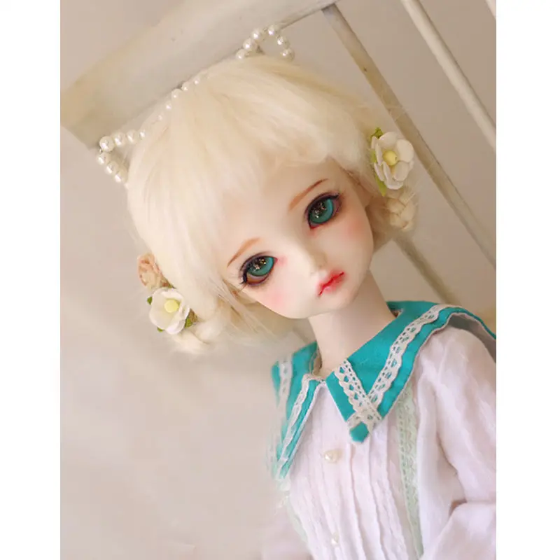 [Wamami] Бежевый длинный шерстяной парик/волосы для 1/8 Pukifee Ae лати BJD Dollfie 12 см/4,7"