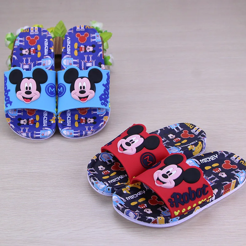 Новинка лета 2018 детские сандалии Disney домашние тапочки с рисунком Микки Мауса 30