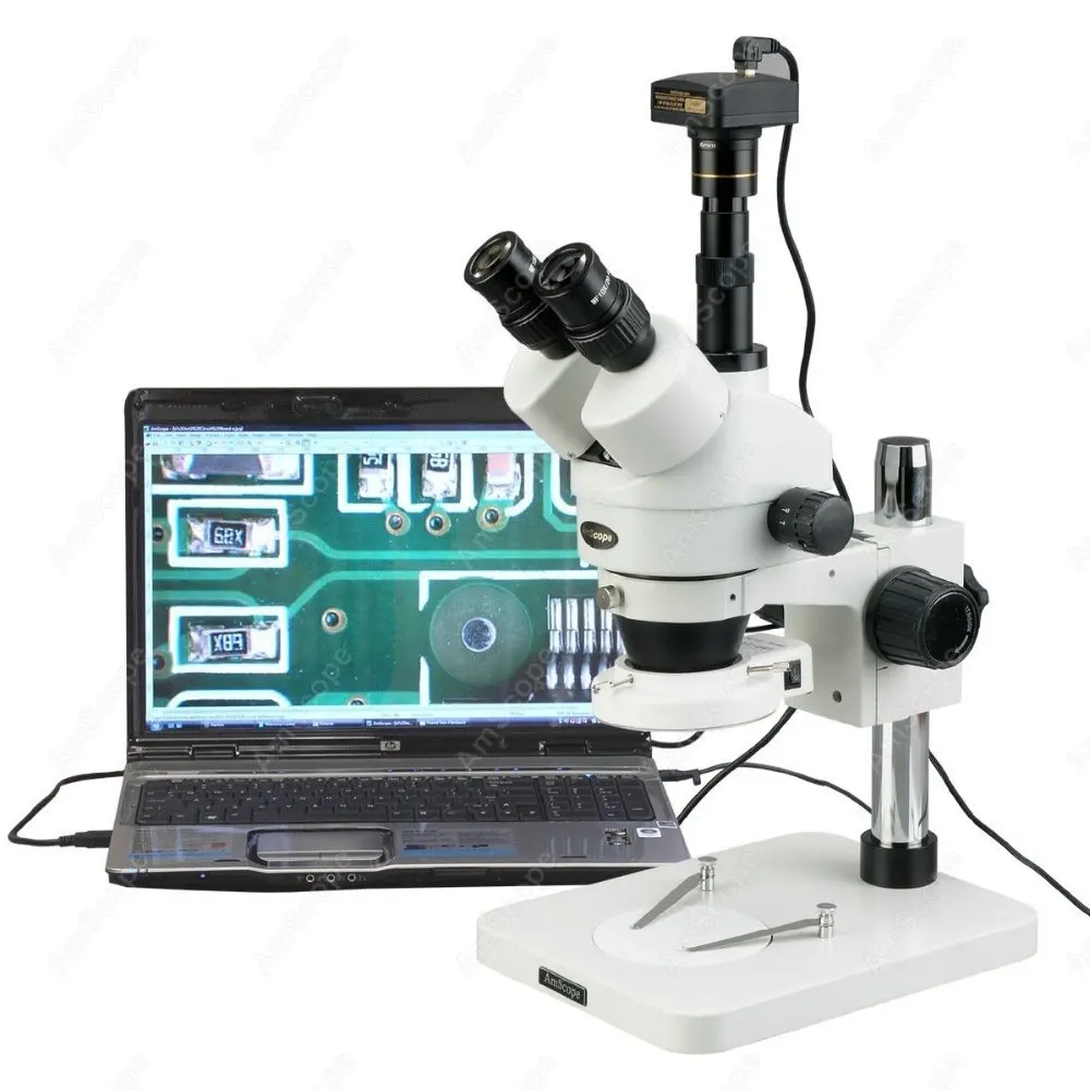 

Zoom Stereo Microscope--AmScope Supplies 7X-45X Dissecting Circuit 144-LED Zoom Stereo Microscope + 1.3MP Digital Camera