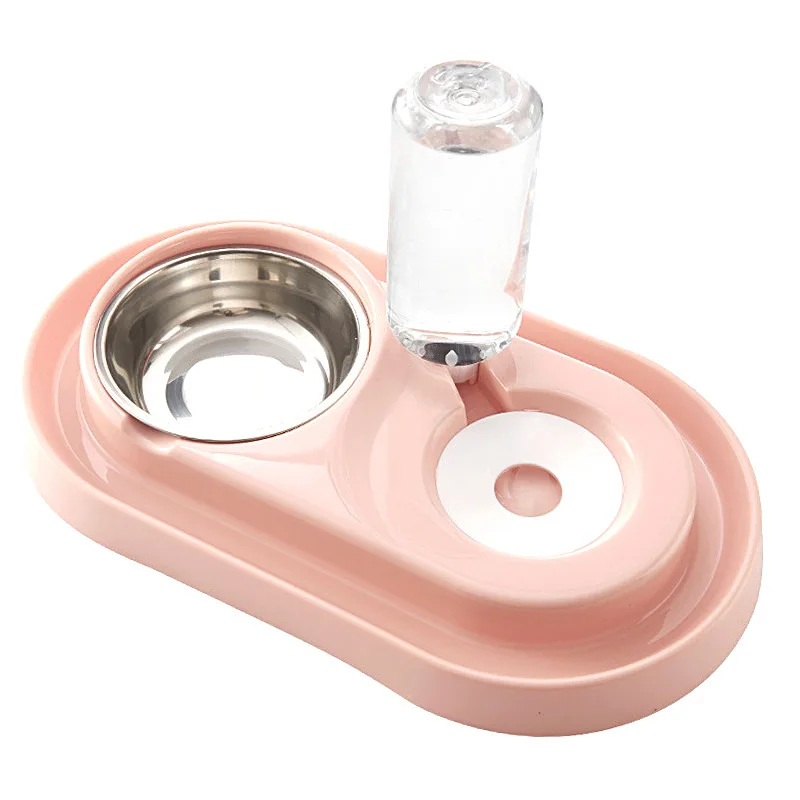 Double Bowls For Dogs Cats Food Environmentally Friendly Splash Proof Automatic Drinking Small Feeding Feeders | Дом и сад