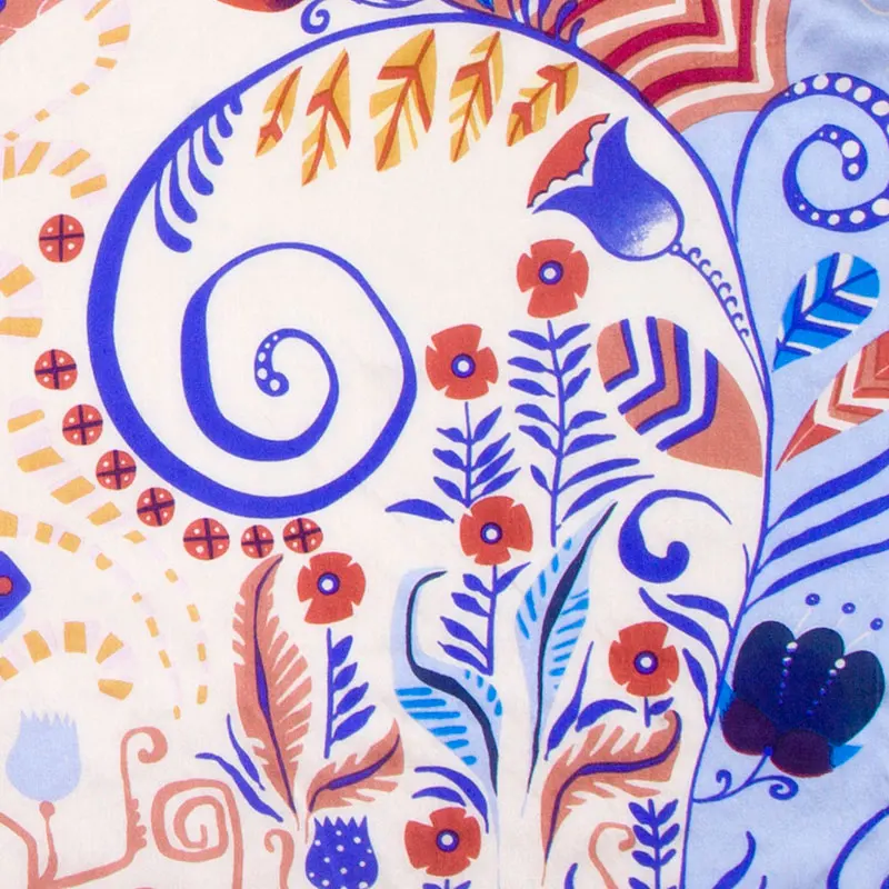 100% шелковый шарф женский Zentangle хиджаб шелковая бандана 2019 цветочный фуляр