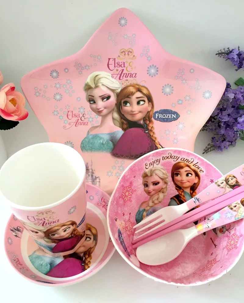 Детский набор столовых приборов со льдом и кромкой снега чашка с бантом для