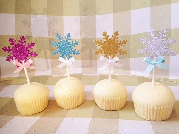 Оптовая продажа 2000 шт./лот серебряные синие снежинки с бумажными палочками бант