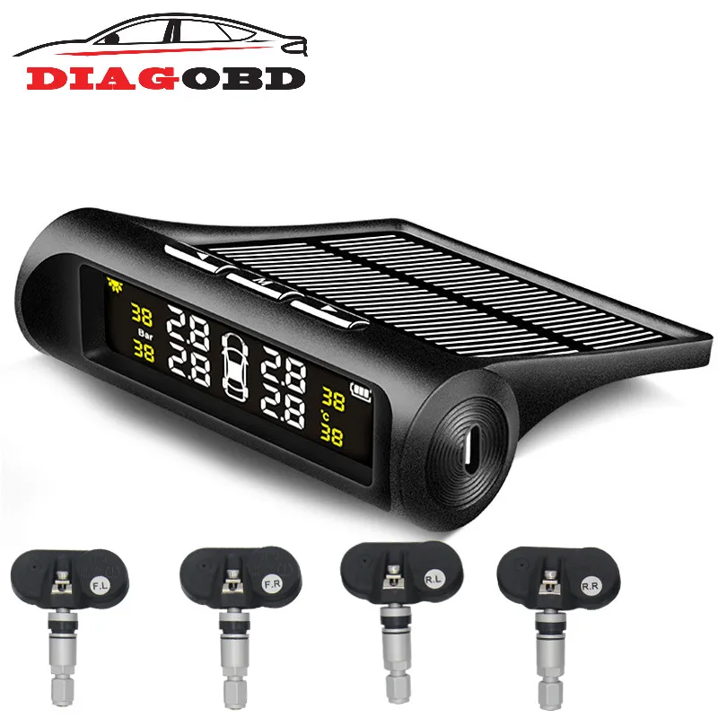 Автомобильная солнечная TPMS беспроводная система мониторинга давления в шинах ЖК