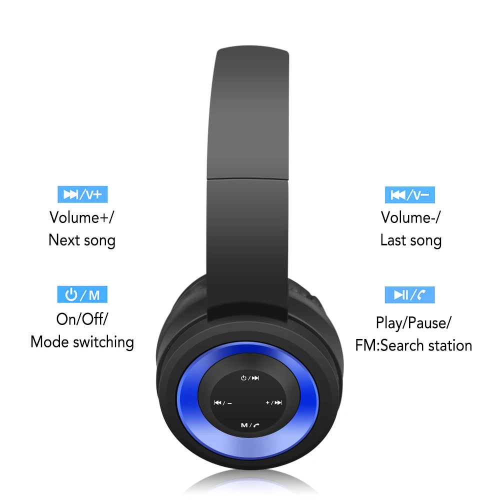 HIFI стерео наушники bluetooth Музыкальная гарнитура FM и поддержка sd карты с микрофоном