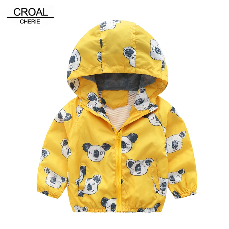 

CROAL CHERIE Cute Dinosaur Bear Children Coat For Girls Autumn Kids Jacket Boys Outerwear Cartoon Active Baby Clothing 90-130cm