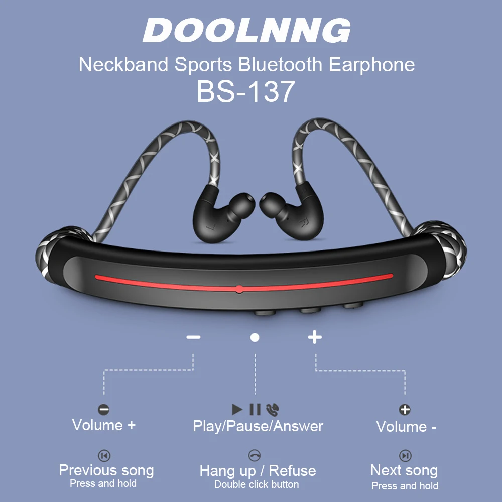 DOOLNNG новые BS 137 шейные спортивные bluetooth наушники Весенняя Линия Дизайн устойчивое