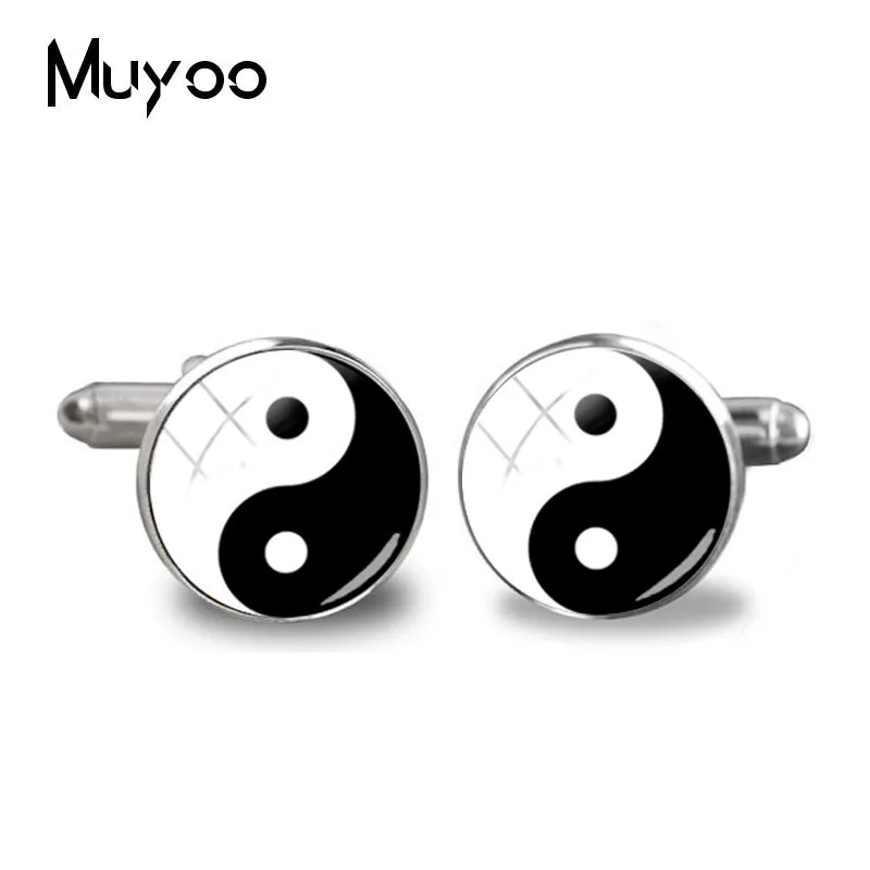 Новинка 2018 запонки Yinyang для женщин черные белые кошки винтажные стеклянные фото