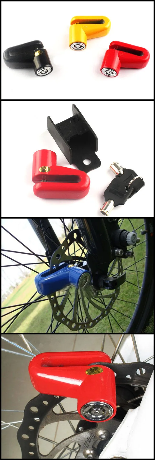 MTB Горный шоссейный велосипед BMX велосипедный дисковый тормозной замок велосипедный безопасный Противоугонный замок