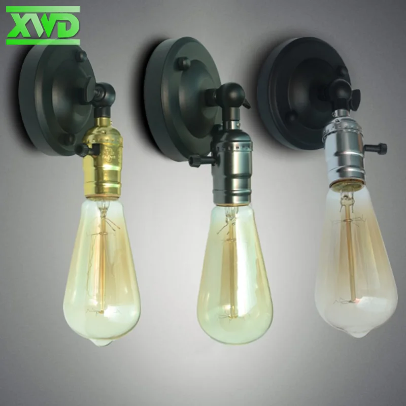 

Vintage Wall Lights Fixture Kitchen Wall Lamp Loft Retro Metal Adjusted Designer 110V 220V E27 Edison Holder Bedside Lamps BQ50