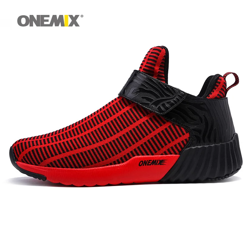 

ONEMIX Men Running Shoes for Women High Top Walking Sneakers Trail Sports Outdoor Red Nice Trends Athletic Trainers Boots 2020